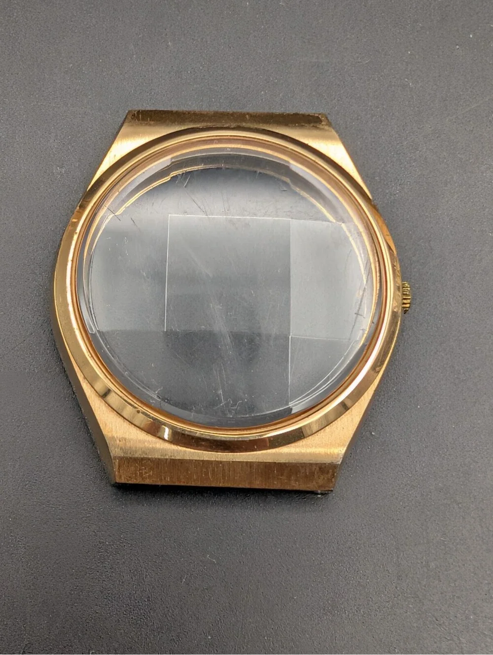 Vintage Pulsar Seiko Watch Case Shell Faceted Mineral Crystal Y563-8549 Parts